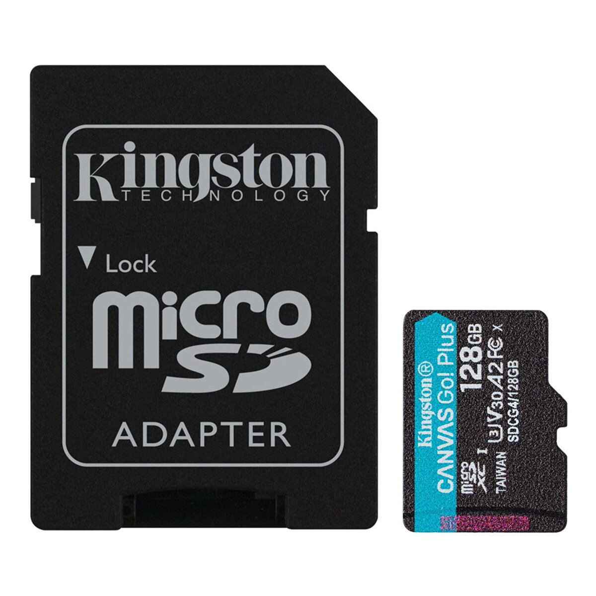 Карта памяті microSDXC (UHS-1 U3) Kingston Canvas Go! Plus 128Gb class 10 A2 V30 (R200MB/s) (adapter SD) на малюнкі №1