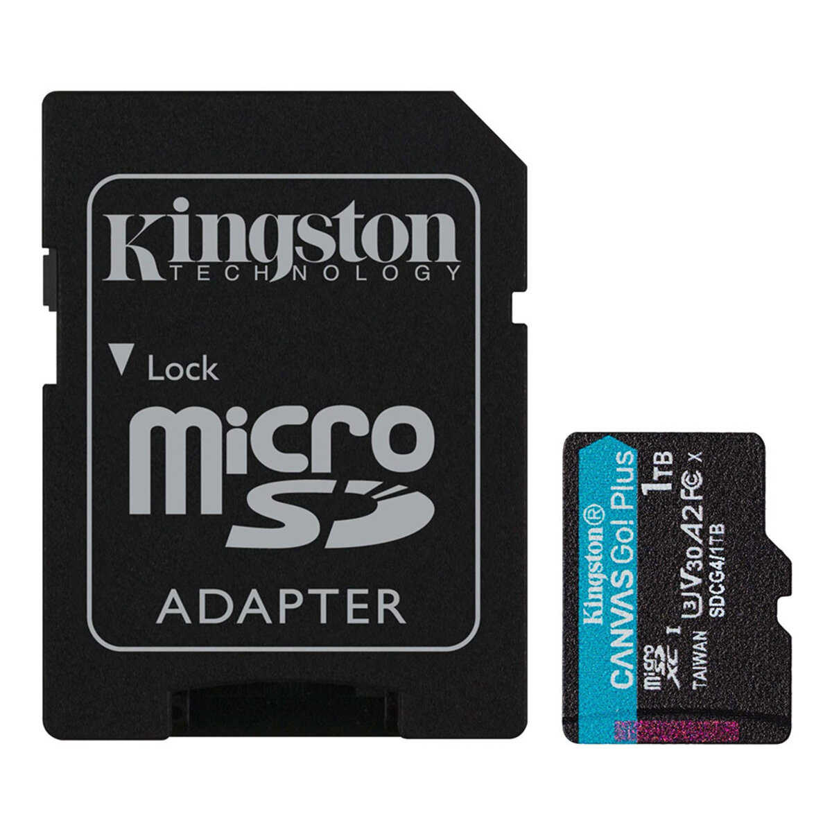 Карта памяті microSDXC (UHS-1 U3) Kingston Canvas Go! Plus 1Tb class 10 A2 V30 (R200MB/s, W-160MB/s) (adapter SD) на малюнкі №1