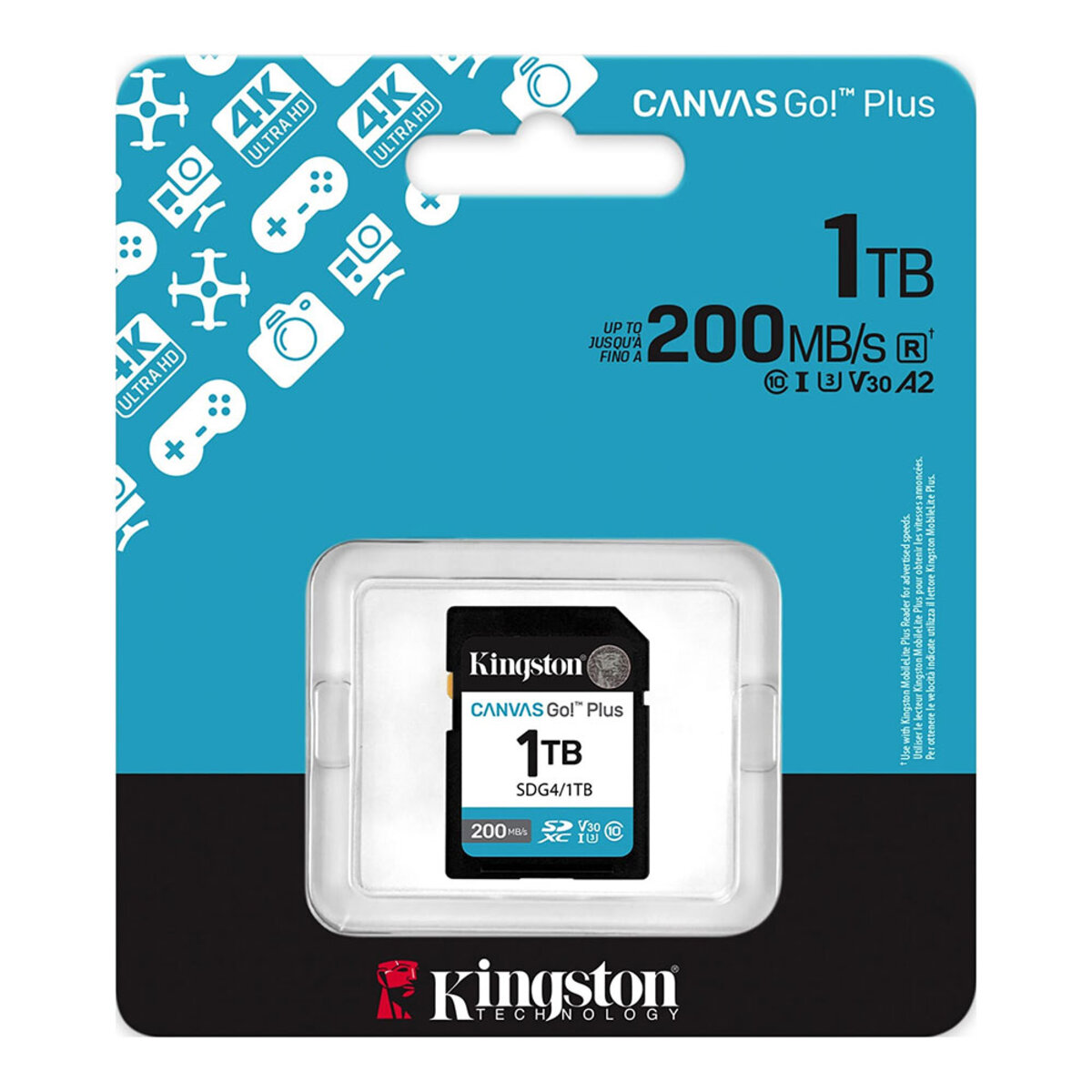 Карта памяті SDXC (UHS-1 U3) Kingston Canvas Go! Plus 1Tb class 10 A2 V30 (R200MB/s, W160MB/s) на малюнкі №2