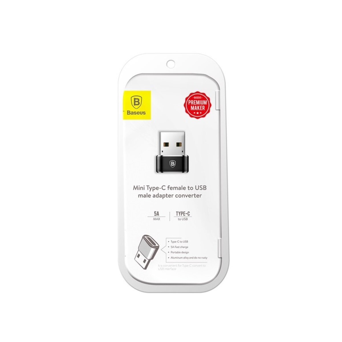 Адаптер Baseus USB Male To Type-C Female Adapter Converter Black (CAAOTG-01) Фотографія №2 Адаптер Baseus USB Male To Type-C Female Adapter Converter Black (CAAOTG-01) на малюнкі №2