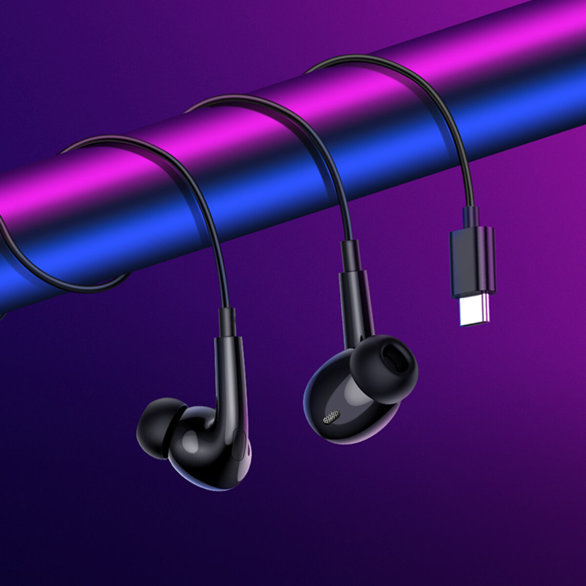 Навушники BOROFONE BM100 Pro Fuente universal digital earphones with microphone Type-C Black на малюнкі №6