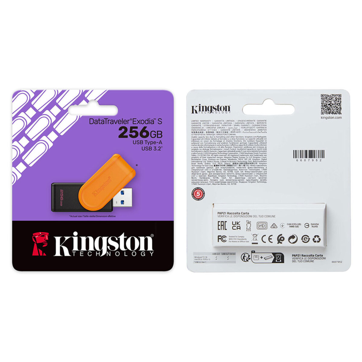 Флеш-накопичувач Kingston USB 3.2 DT Exodia S 256GB Black/Orange на малюнкі №2