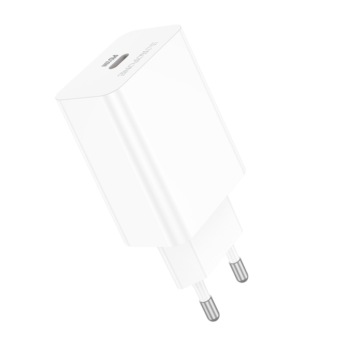Мережевий зарядний пристрій BOROFONE BA21A Pro Long journey single port PD20W charger White на малюнкі №4