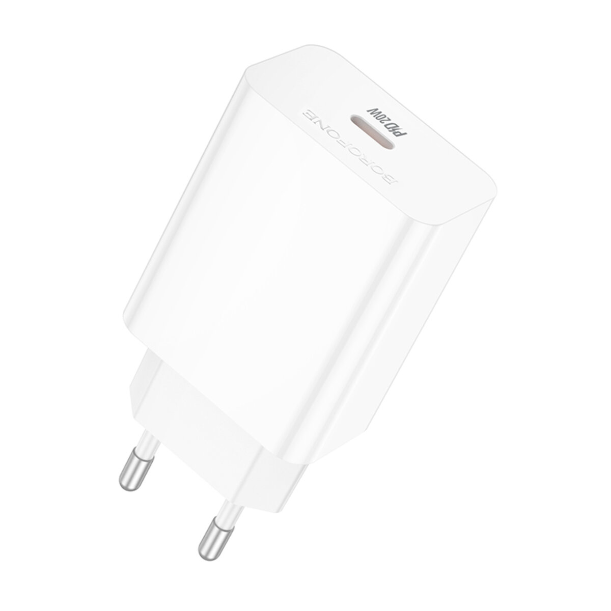 Мережевий зарядний пристрій BOROFONE BA21A Pro Long journey single port PD20W charger White на малюнкі №1