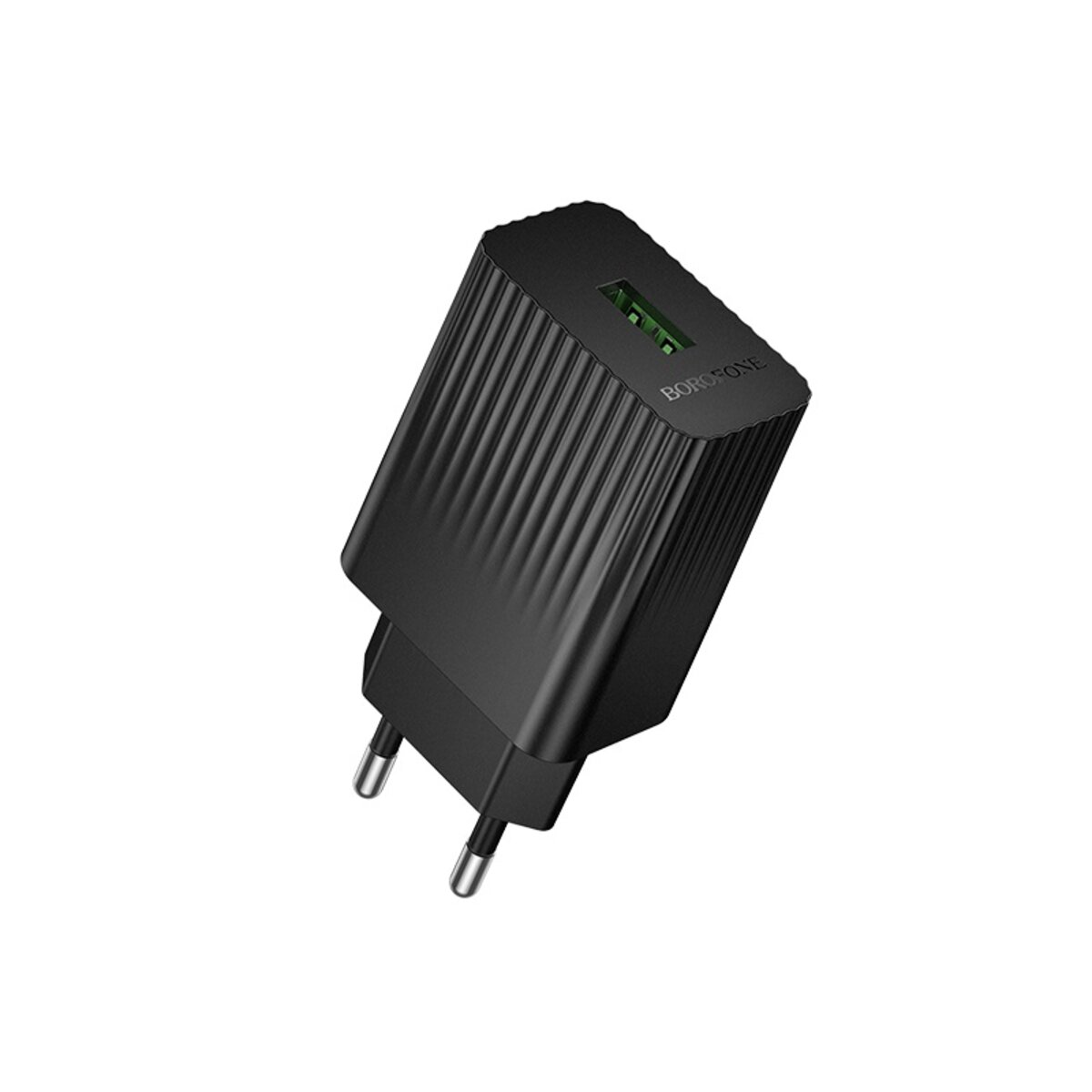 Мережевий зарядний пристрій BOROFONE BAS72A Source single port QC3.0 charger Black на малюнкі №1