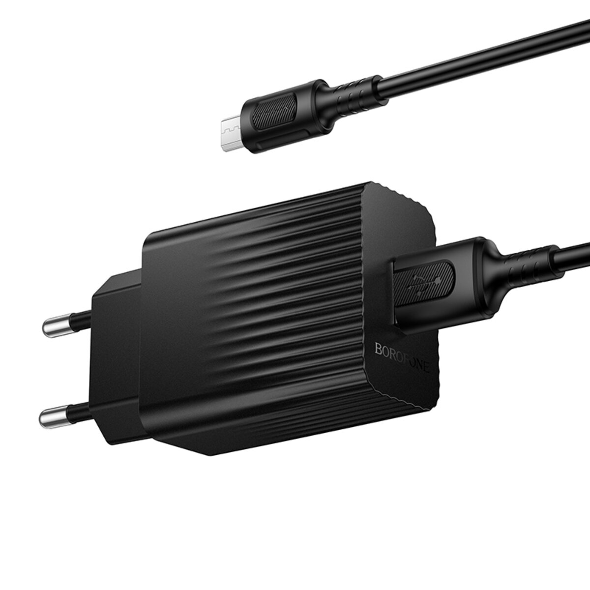 Мережевий зарядний пристрій BOROFONE BAS72A Source single port QC3.0 charger set(Micro) Black на малюнкі №3