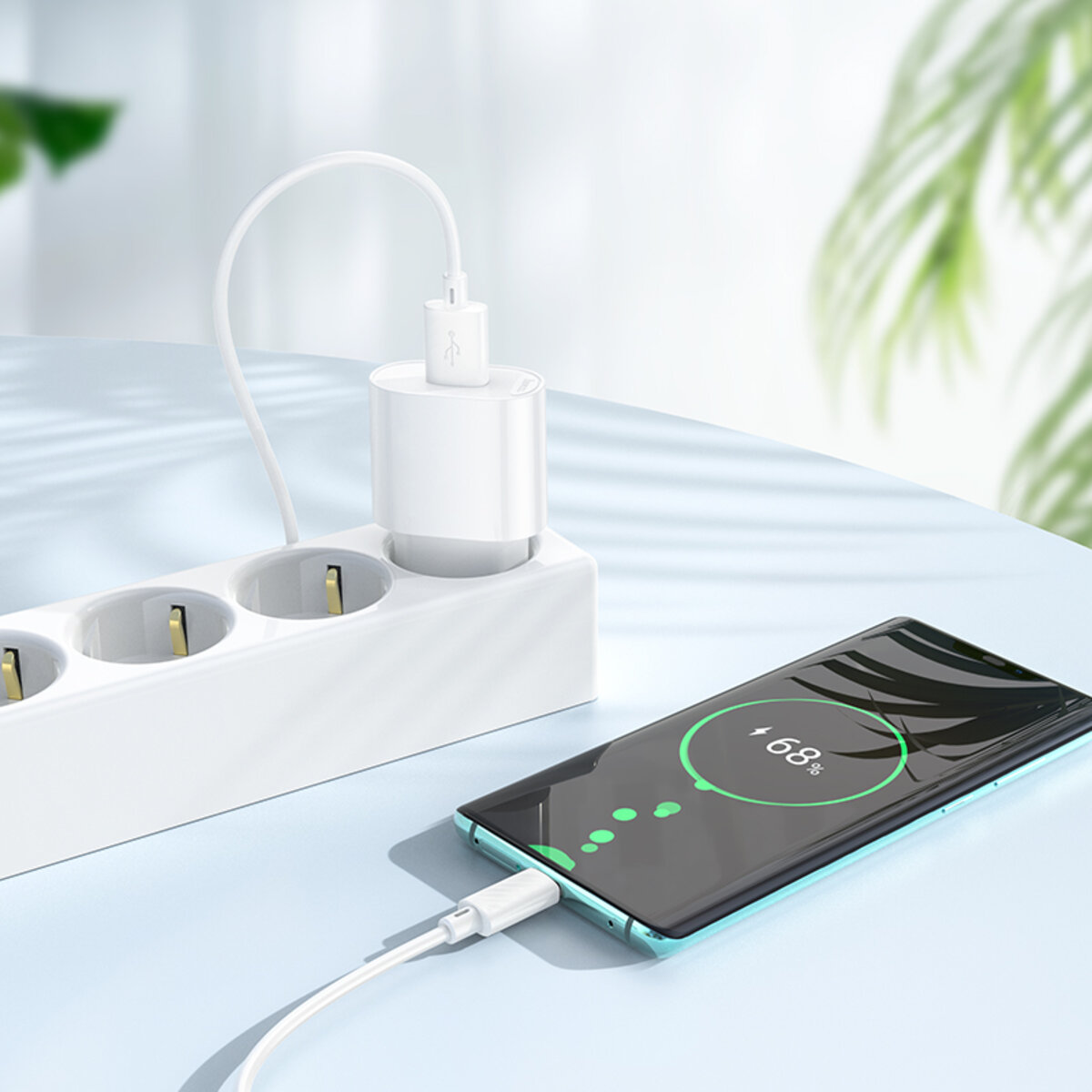 Мережевий зарядний пристрій HOCO C109A(10.5W) Fighter single port charger set(Type-C) White на малюнкі №8