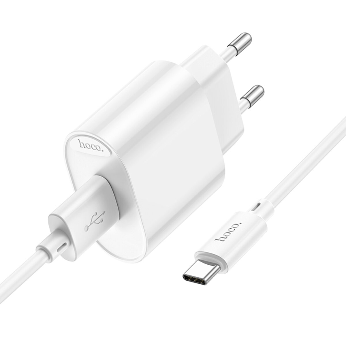 Мережевий зарядний пристрій HOCO C109A(10.5W) Fighter single port charger set(Type-C) White на малюнкі №3
