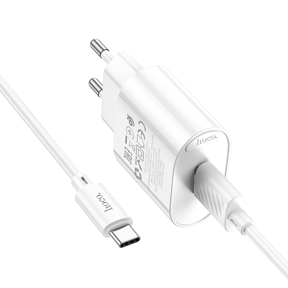 Мережевий зарядний пристрій HOCO C109A(10.5W) Fighter single port charger set(Type-C) White на малюнкі №4