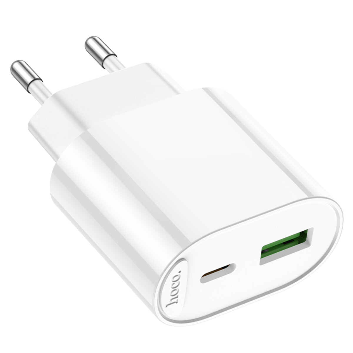 Мережевий зарядний пристрій HOCO C109A(PD20W+QC3.0) Fighter PD20W+QC3.0 charger White на малюнкі №4