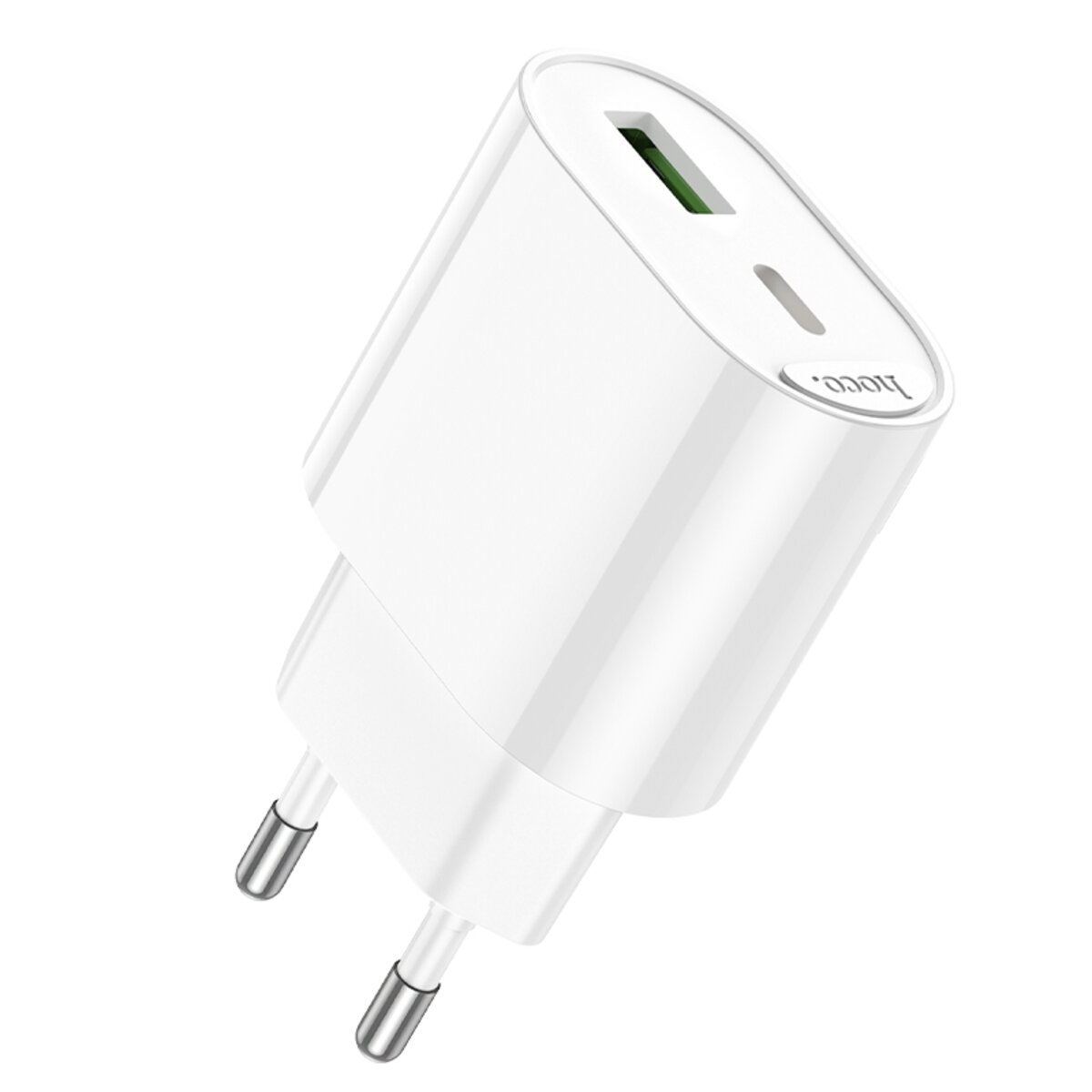 Мережевий зарядний пристрій HOCO C109A(PD20W+QC3.0) Fighter PD20W+QC3.0 charger White на малюнкі №6