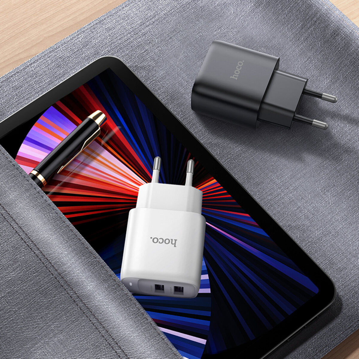 Мережевий зарядний пристрій HOCO C141A Smart dual-port charger White на малюнкі №5