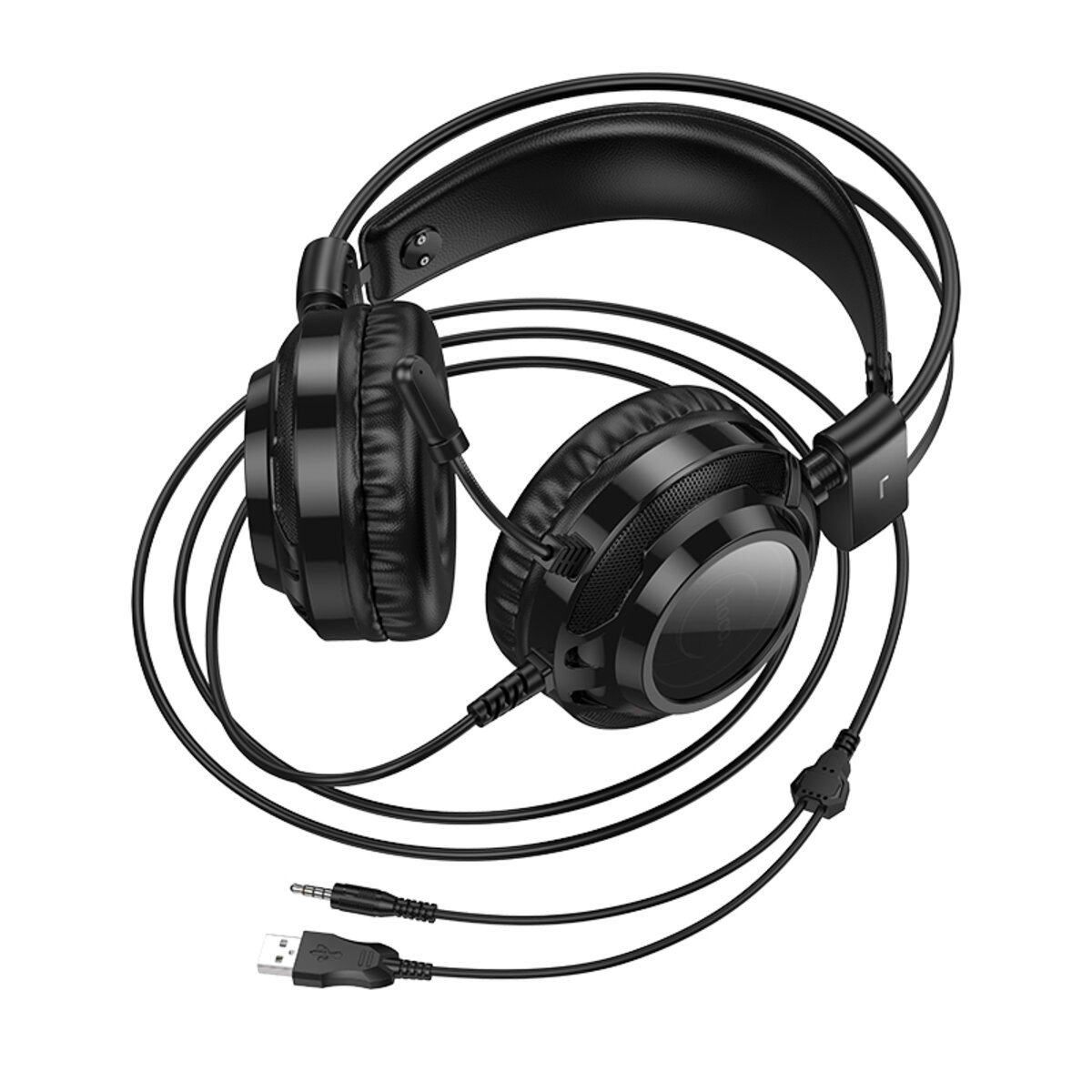 Навушники ігрові HOCO W110 Resource gaming headphones Black на малюнкі №4