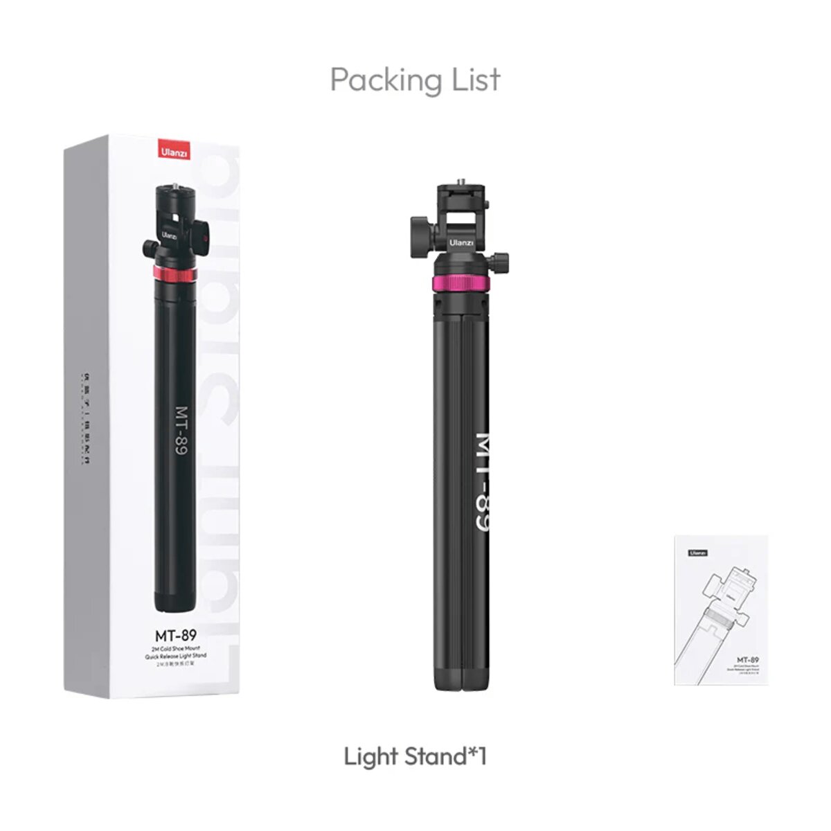 Штатив Ulanzi MT-89 Quick-Release Light Stand with Cold Shoe Mount  (T082  MT-89) на малюнкі №8