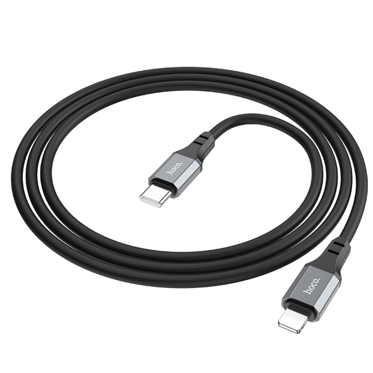 Кабель Hoco X86 iP Spear PD silicone charging data cable Black на малюнкі №3