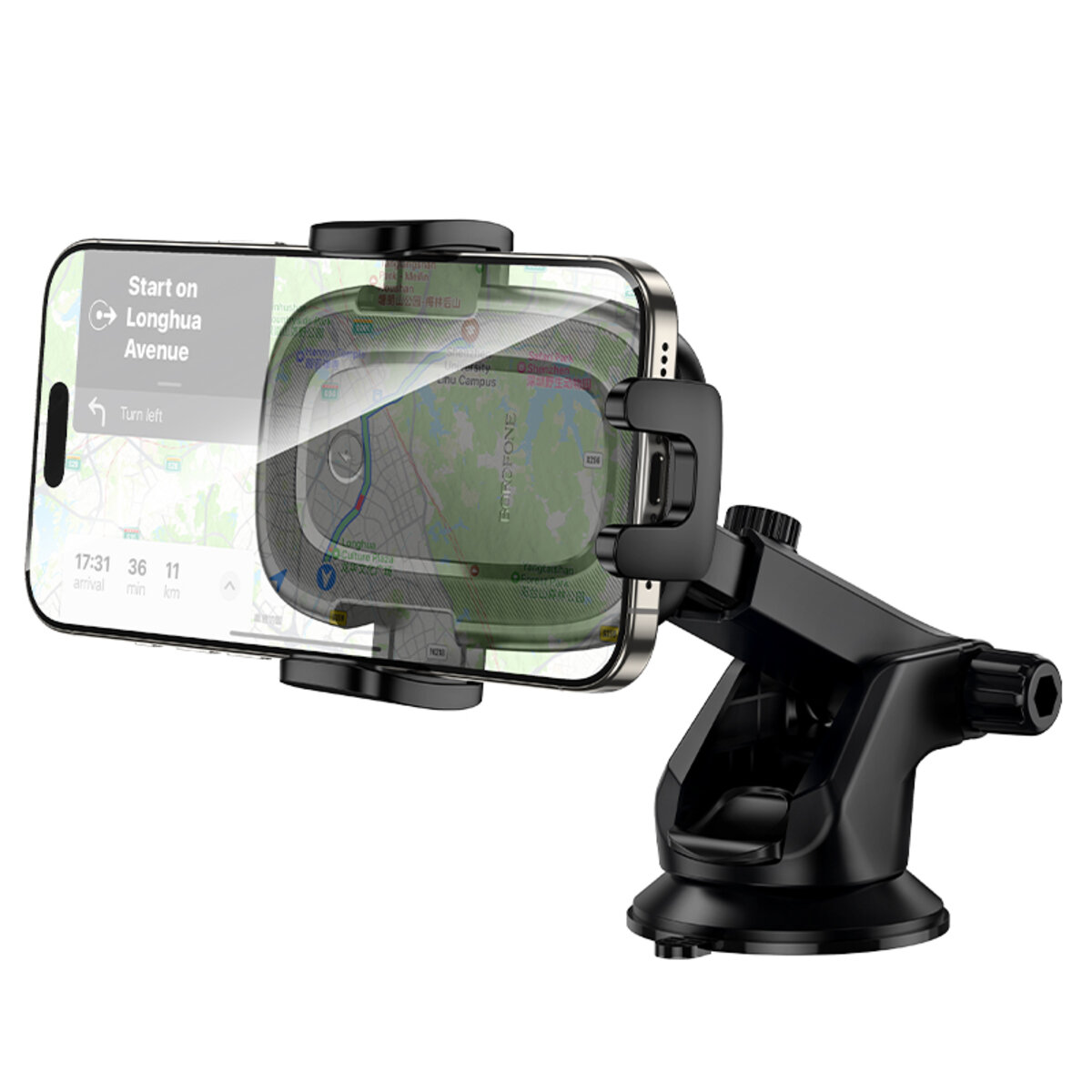 Автотримач для телефона з БЗП BOROFONE BH223 Follower push-type wireless fast charging car holder(center console) на малюнкі №4