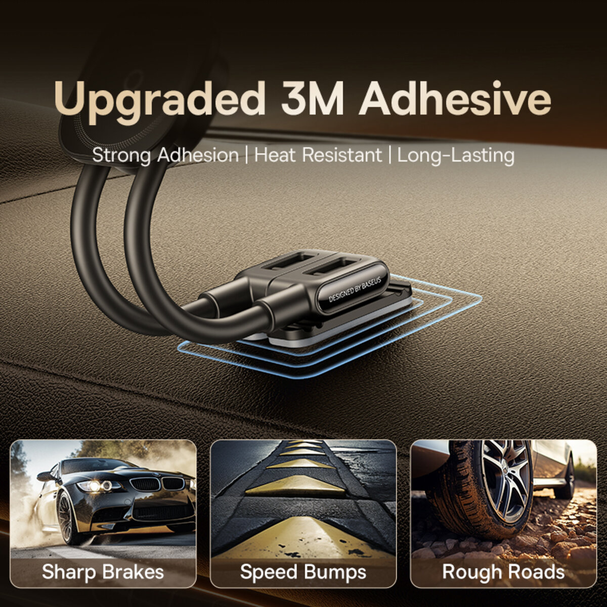 Автотримач для телефона Baseus PrimeTrip C03s Magnetic Car Mount (Stick-on Type, Cosmic Black) на малюнкі №6