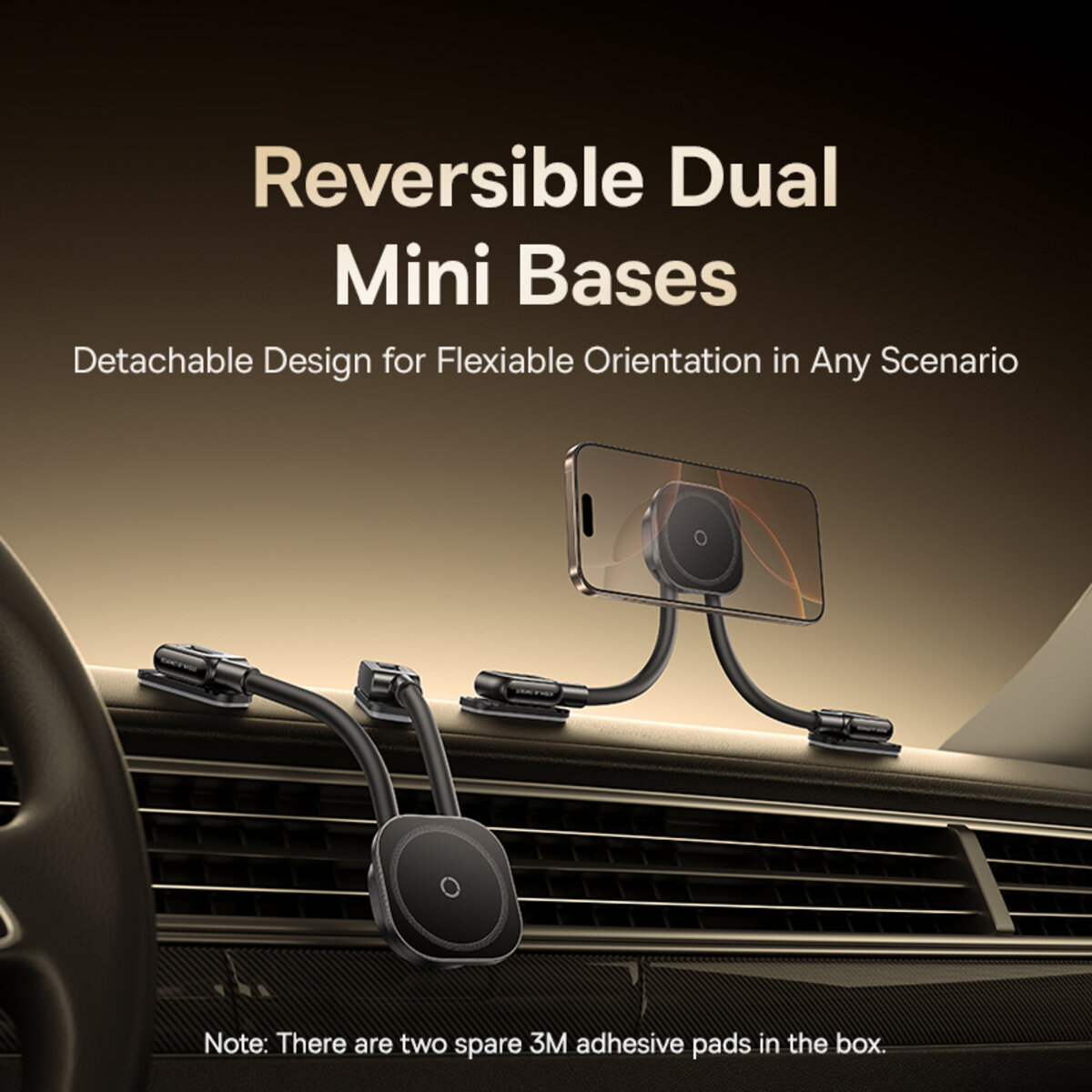 Автотримач для телефона Baseus PrimeTrip C03s Magnetic Car Mount (Stick-on Type, Cosmic Black) на малюнкі №4