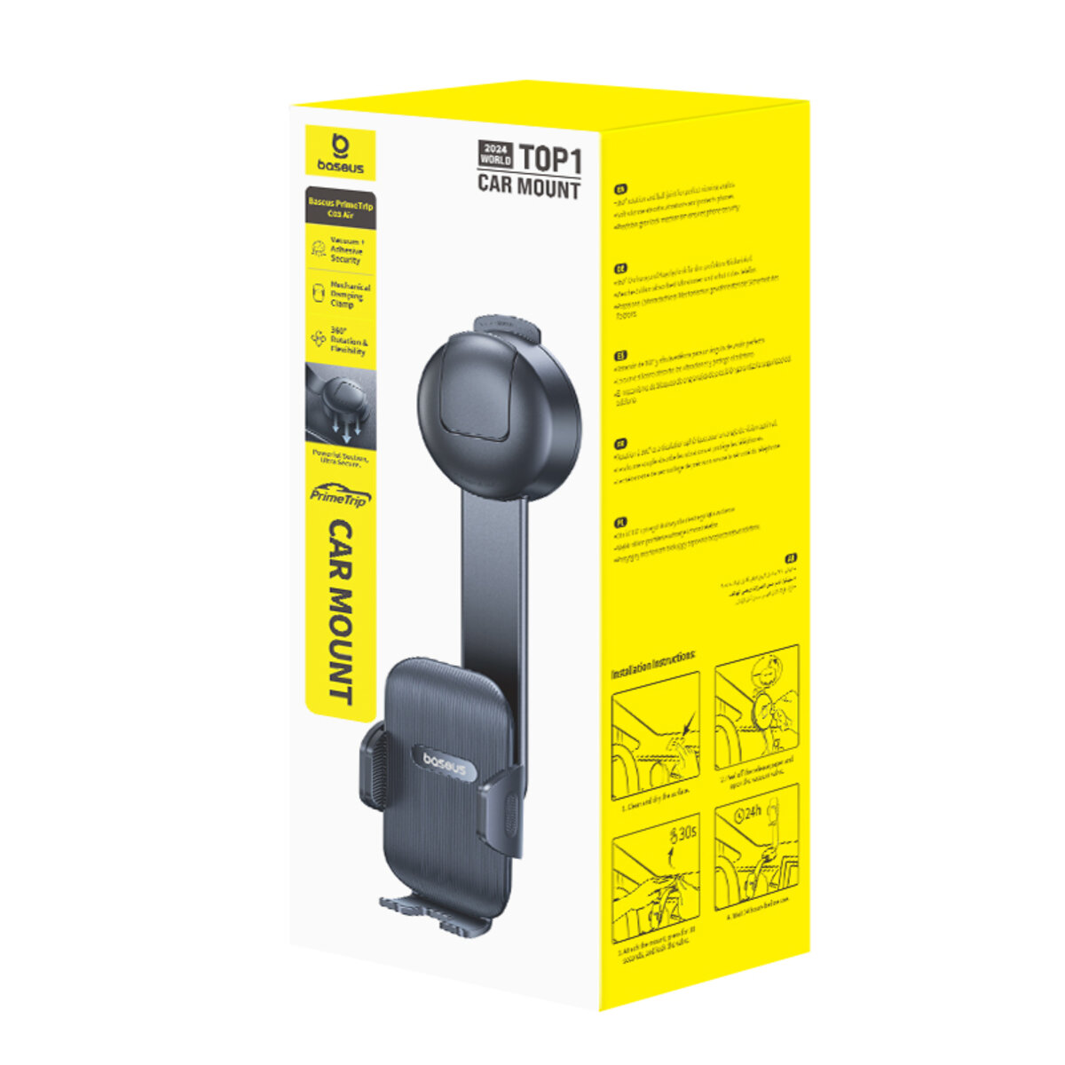 Автотримач для телефона Baseus PrimeTrip C03 Air Clamping Car Mount (Suction Cup Version, Cosmic Black) на малюнкі №2