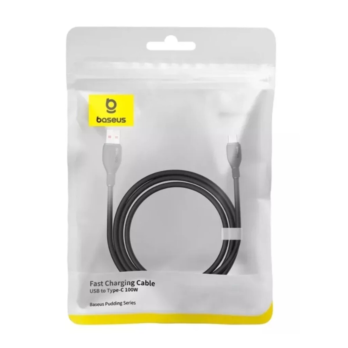 Кабель Baseus Pudding Series Fast Charging Cable USB to Type-C 100W 2m Cluster Black на малюнкі №2