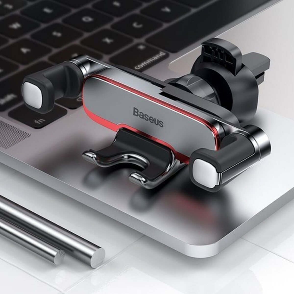 Автотримач для телефона Baseus Mr Hui Gravity Car Mount Silver на малюнкі №6