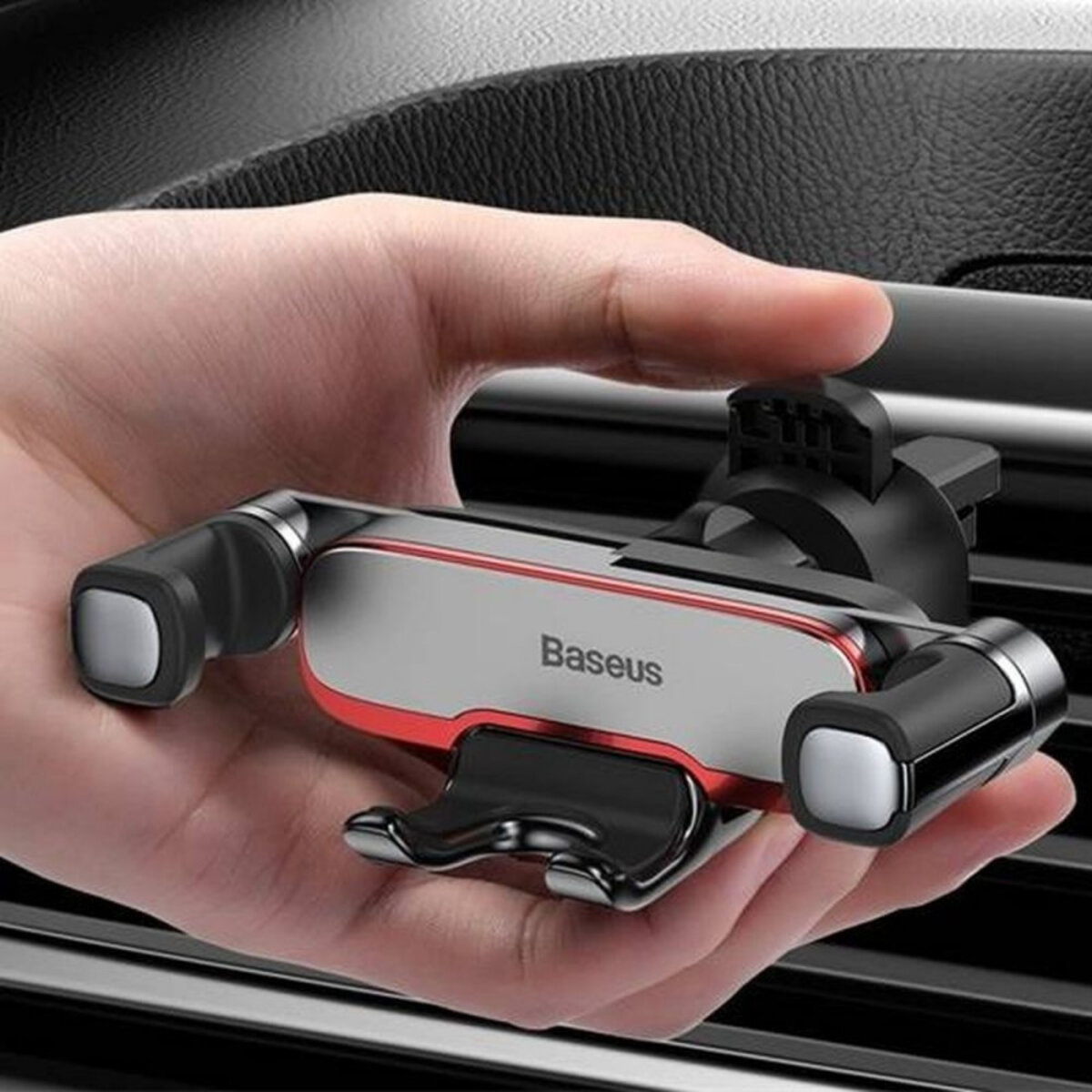 Автотримач для телефона Baseus Mr Hui Gravity Car Mount Silver на малюнкі №8