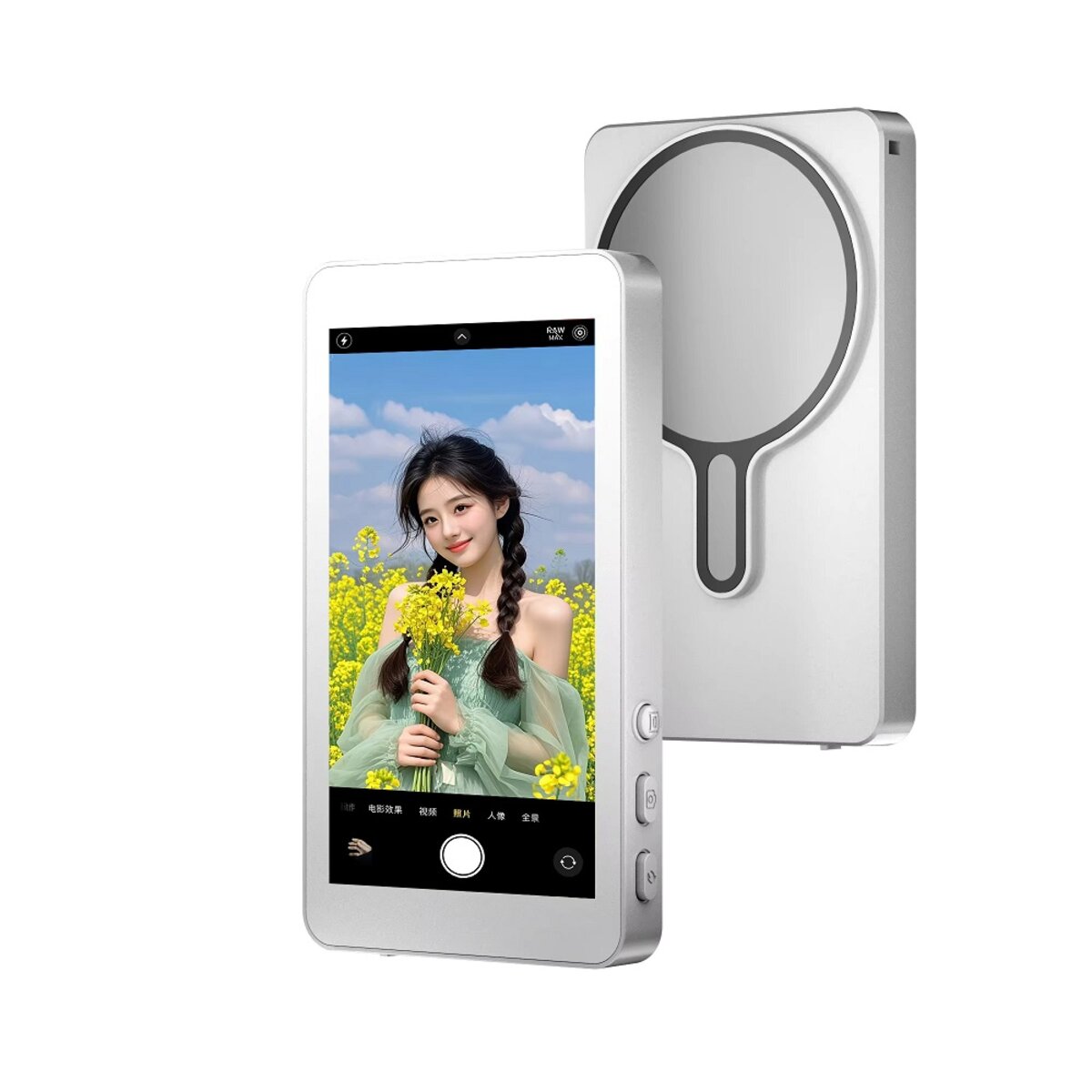 Додатковий екран Magnetic selfie screen RK-X40L камери смартфона White на малюнкі №1