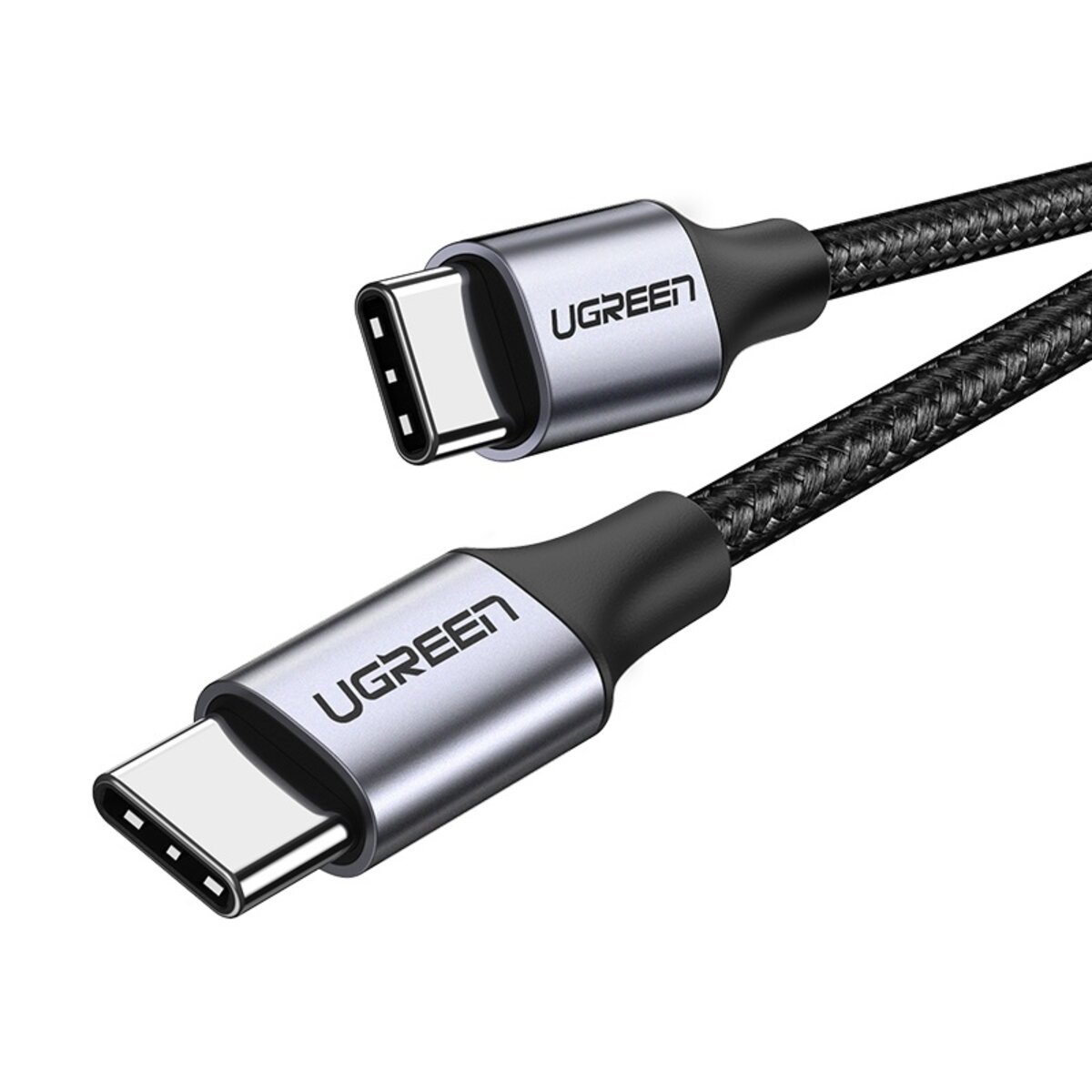 Кабель UGREEN US261 USB-C to USB-C PD Fast Charging Cable 3A Max Gray Black 1m на малюнкі №3