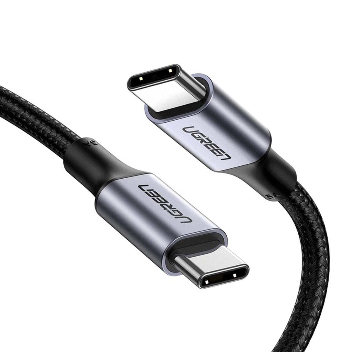 Кабель UGREEN US261 USB-C to USB-C PD Fast Charging Cable 3A Max Gray Black 1m на малюнкі №4