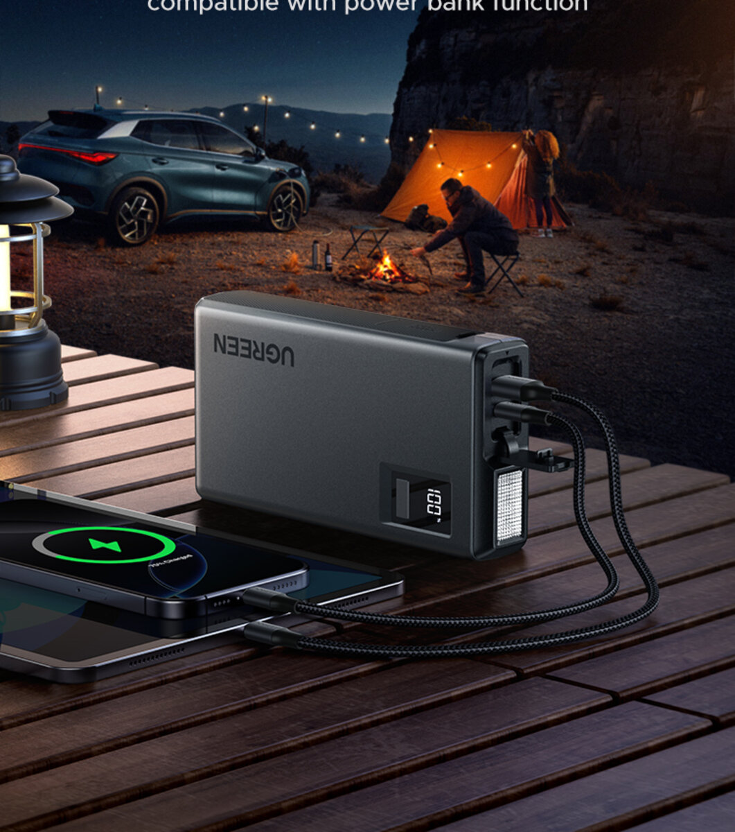 Автомобільний пуско-зарядний пристрій UGREEN ES702 12000mAh Car Jump Starter на малюнкі №8