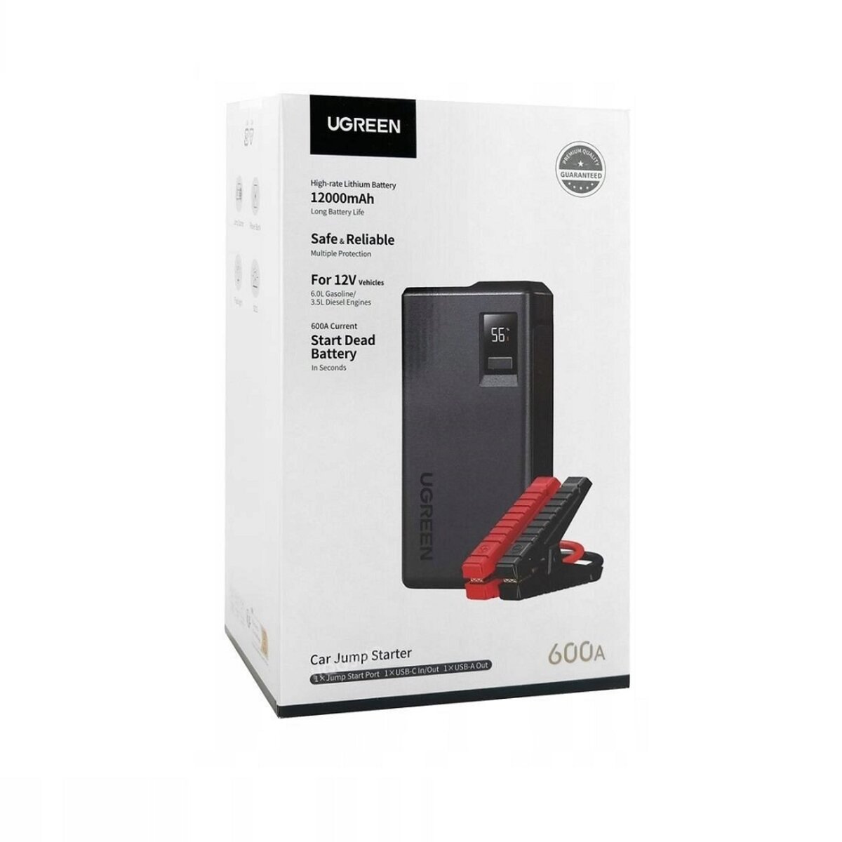 Автомобільний пуско-зарядний пристрій UGREEN ES702 12000mAh Car Jump Starter на малюнкі №2