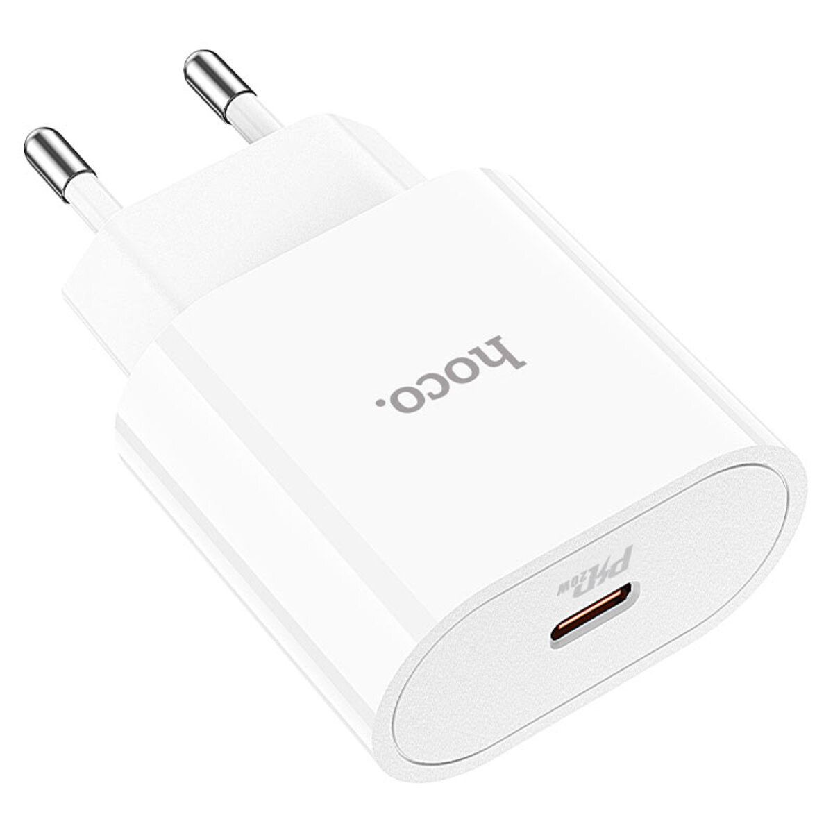 Мережевий зарядний пристрій з кабелем HOCO C94A Metro single port PD20W charger White на малюнкі №5