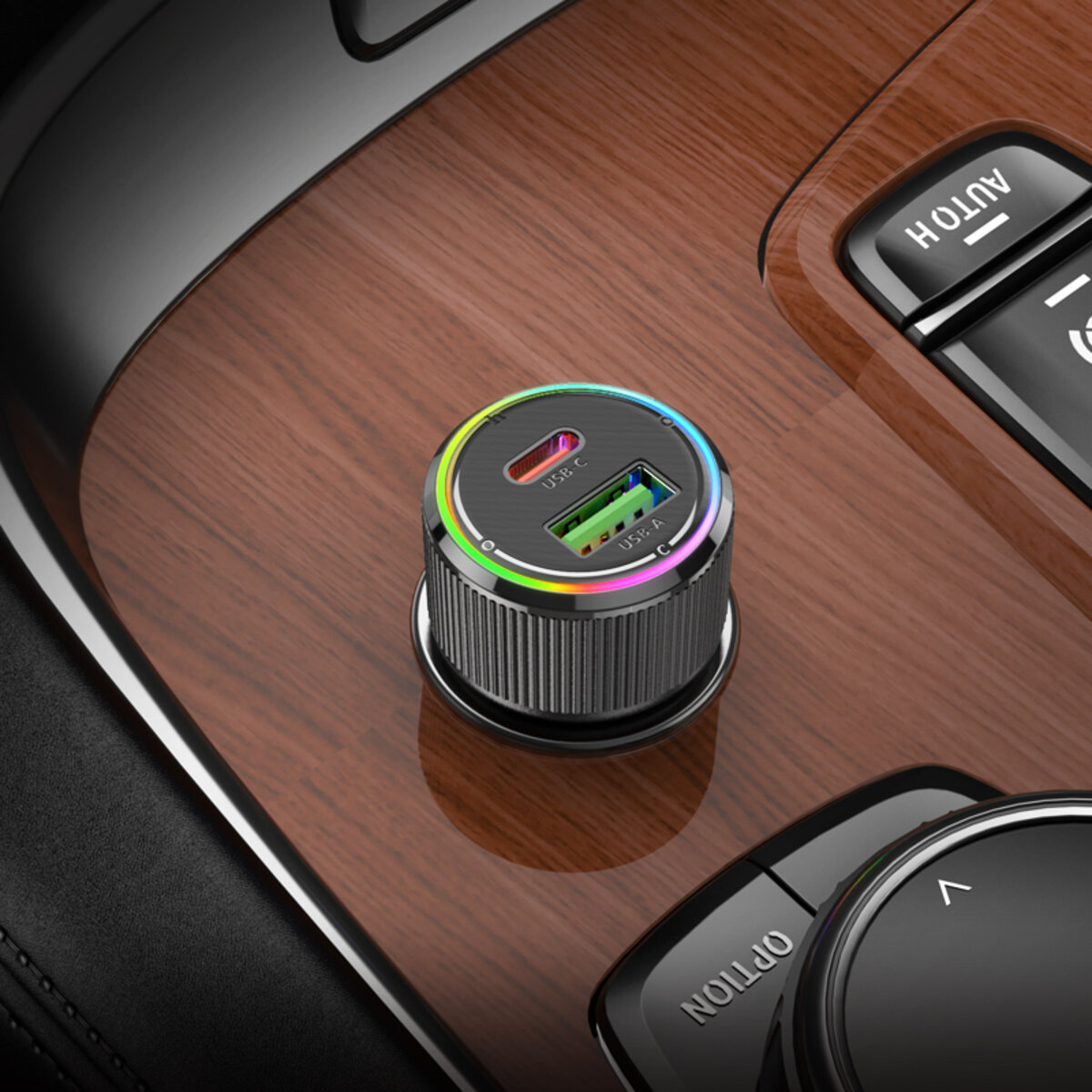 Автомобільний зарядний пристрій HOCO NZ14A Guerrero PD20W+QC3.0 car charger Black на малюнкі №8