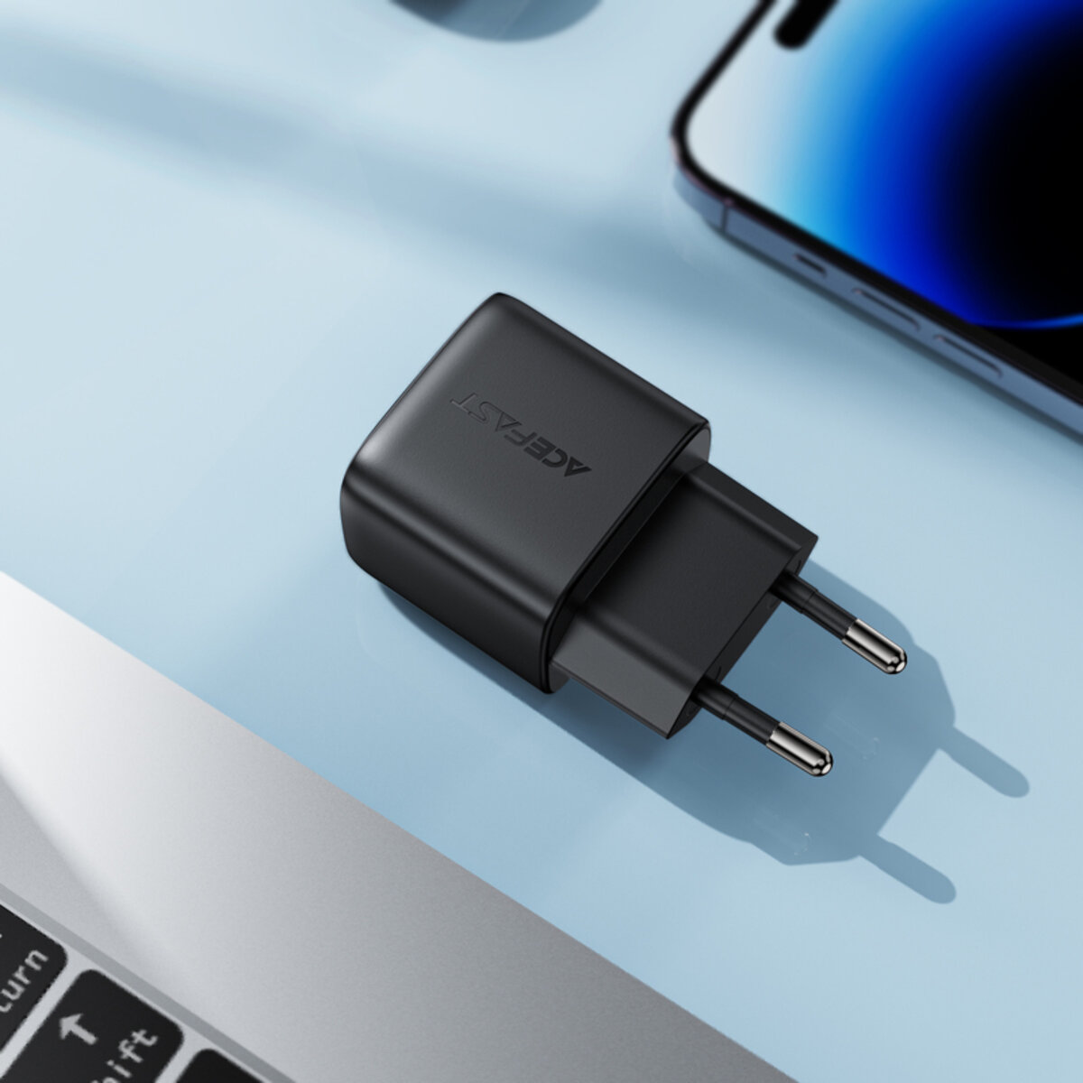 Мережевий зарядний пристрій ACEFAST A116 PD35W GaN charger (USB-A+USB-C) with digital display Black на малюнкі №7