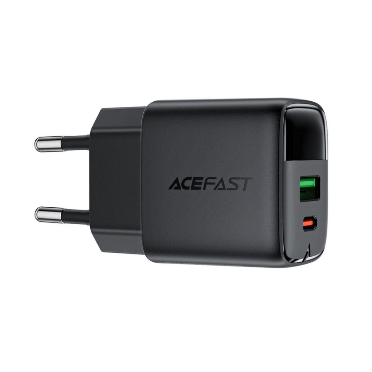 Мережевий зарядний пристрій ACEFAST A116 PD35W GaN charger (USB-A+USB-C) with digital display Black на малюнкі №4