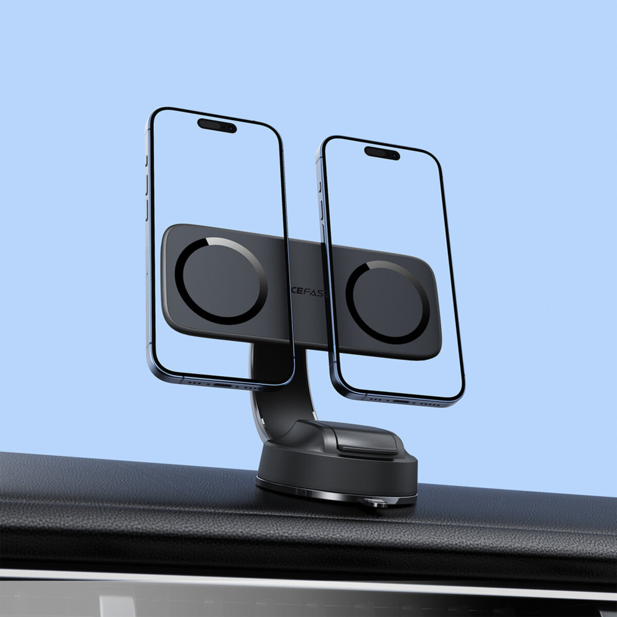 Автотримач для телефона ACEFAST D60 dual magnet car holder for dashboard Black на малюнкі №8