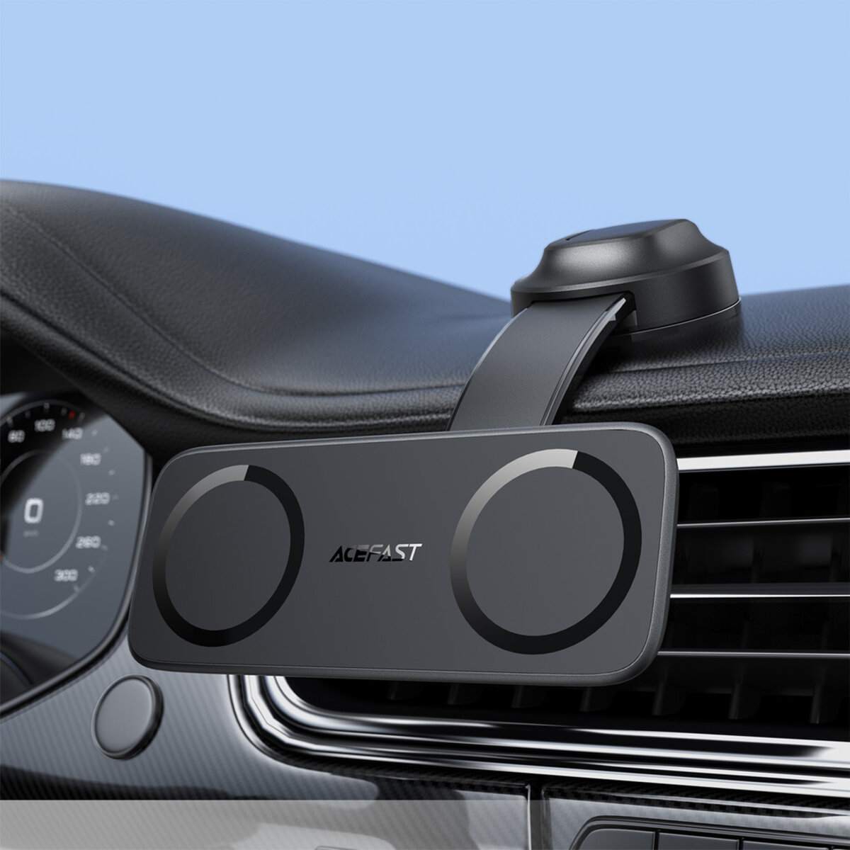 Автотримач для телефона ACEFAST D60 dual magnet car holder for dashboard Black на малюнкі №7