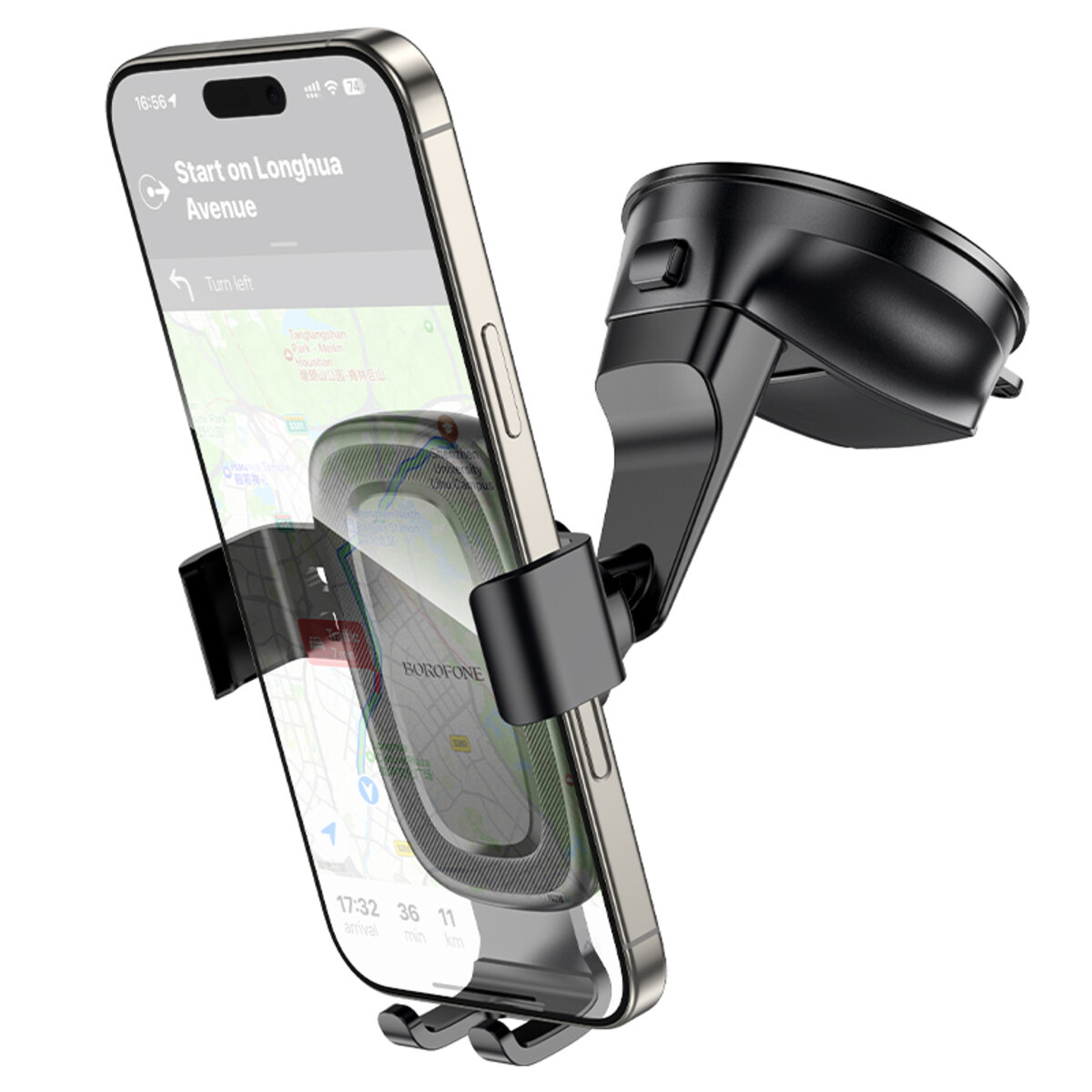 Автотримач для телефона BOROFONE BH130 Follower gravity car holder(center console) Black на малюнкі №7