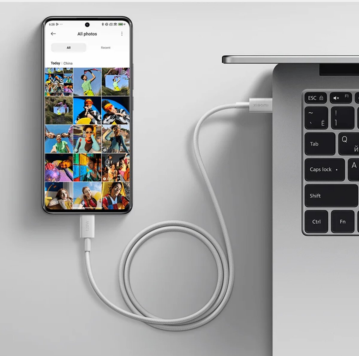 Кабель Xiaomi 6A Braided USB-C to USB-C Cable (2m) на малюнкі №4