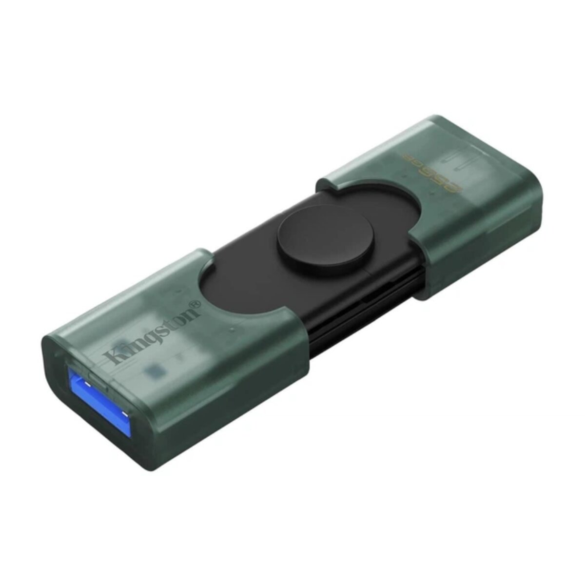 Флеш-накопичувач Kingston 256GB DataTraveler DuoG2 USB-A + USB-C 3.2 Gen 1 Black/Green на малюнкі №4