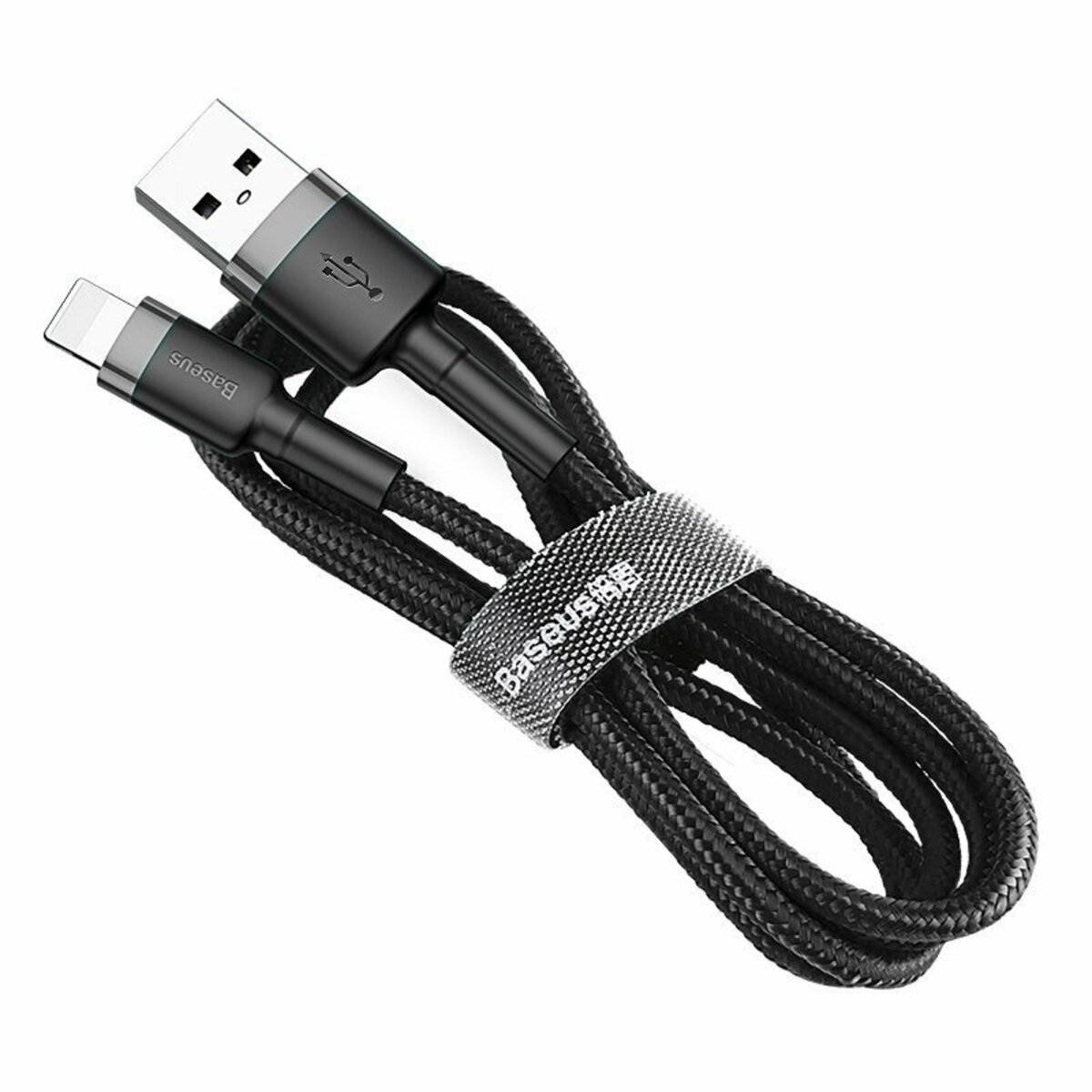 Кабель Baseus Cafule Cable USB For iP 2A 3m Gray+Black Фотографія №2 Кабель Baseus Cafule Cable USB For iP 2A 3m Gray+Black на малюнкі №2