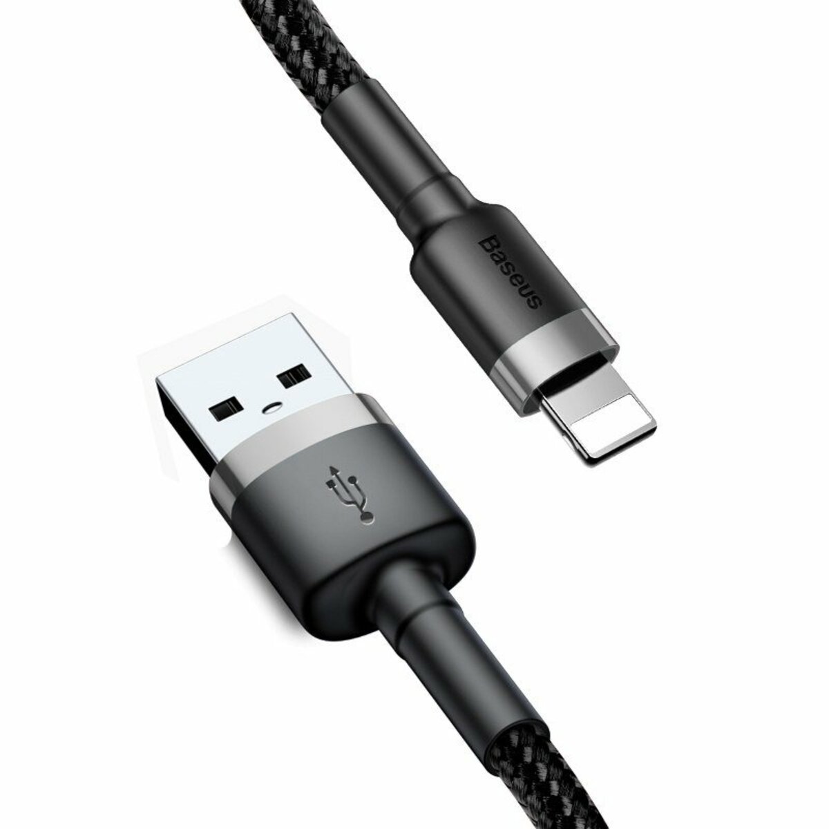 Кабель Baseus Cafule Cable USB For iP 2A 3m Gray+Black Фотографія №3 Кабель Baseus Cafule Cable USB For iP 2A 3m Gray+Black на малюнкі №3
