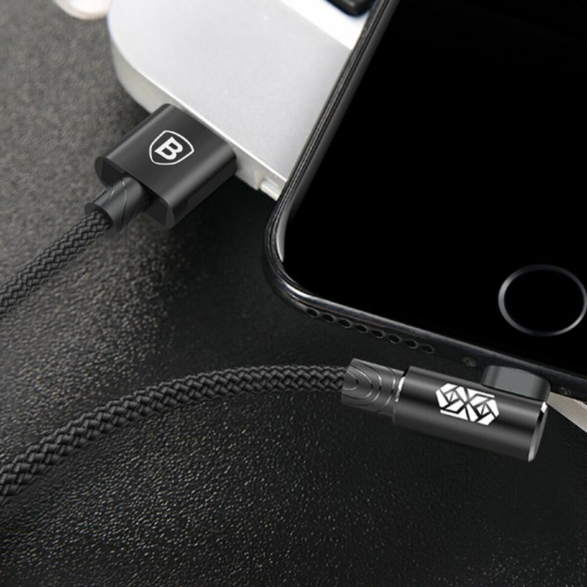 Кабель Baseus MVP Elbow Type Cable USB For IP 2A 1m Black Фотографія №6 Кабель Baseus MVP Elbow Type Cable USB For IP 2A 1m Black на малюнкі №6