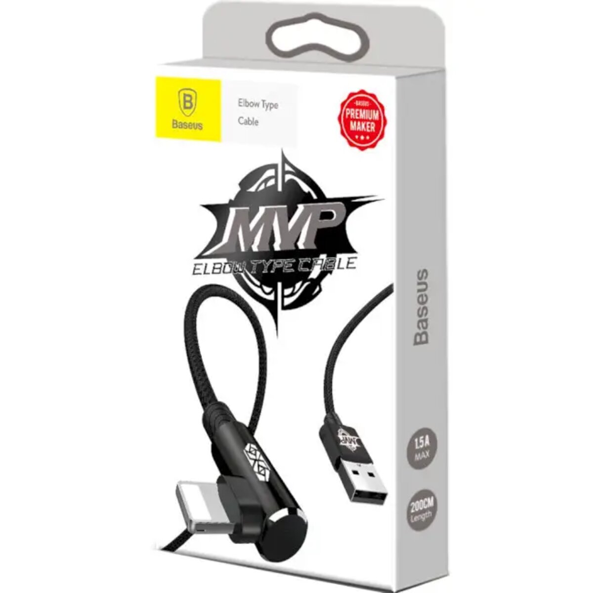 Кабель Baseus MVP Elbow Type Cable USB For IP 2A 1m Black Фотографія №7 Кабель Baseus MVP Elbow Type Cable USB For IP 2A 1m Black на малюнкі №7