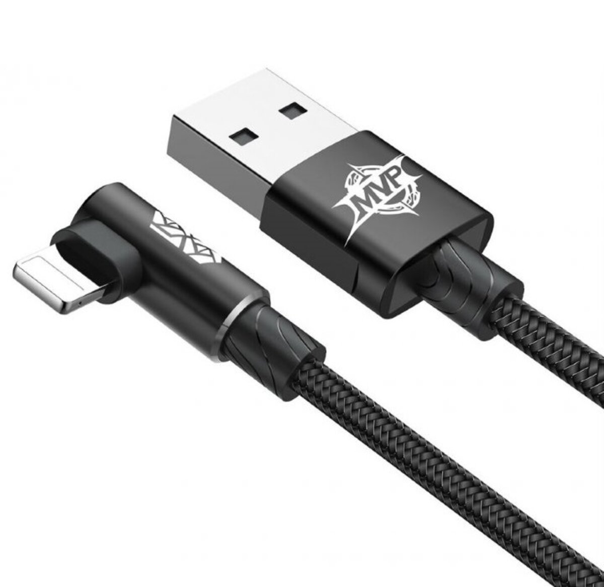 Кабель Baseus MVP Elbow Type Cable USB For IP 2A 1m Black Фотографія №2 Кабель Baseus MVP Elbow Type Cable USB For IP 2A 1m Black на малюнкі №2