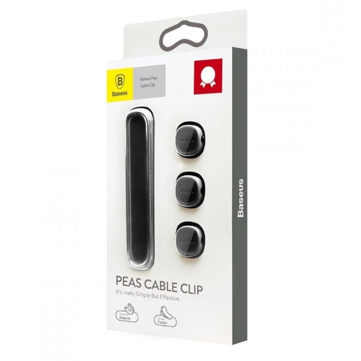 Тримач-затискач для кабелю магнітний Baseus Peas Cable Clip Black на малюнкі №2