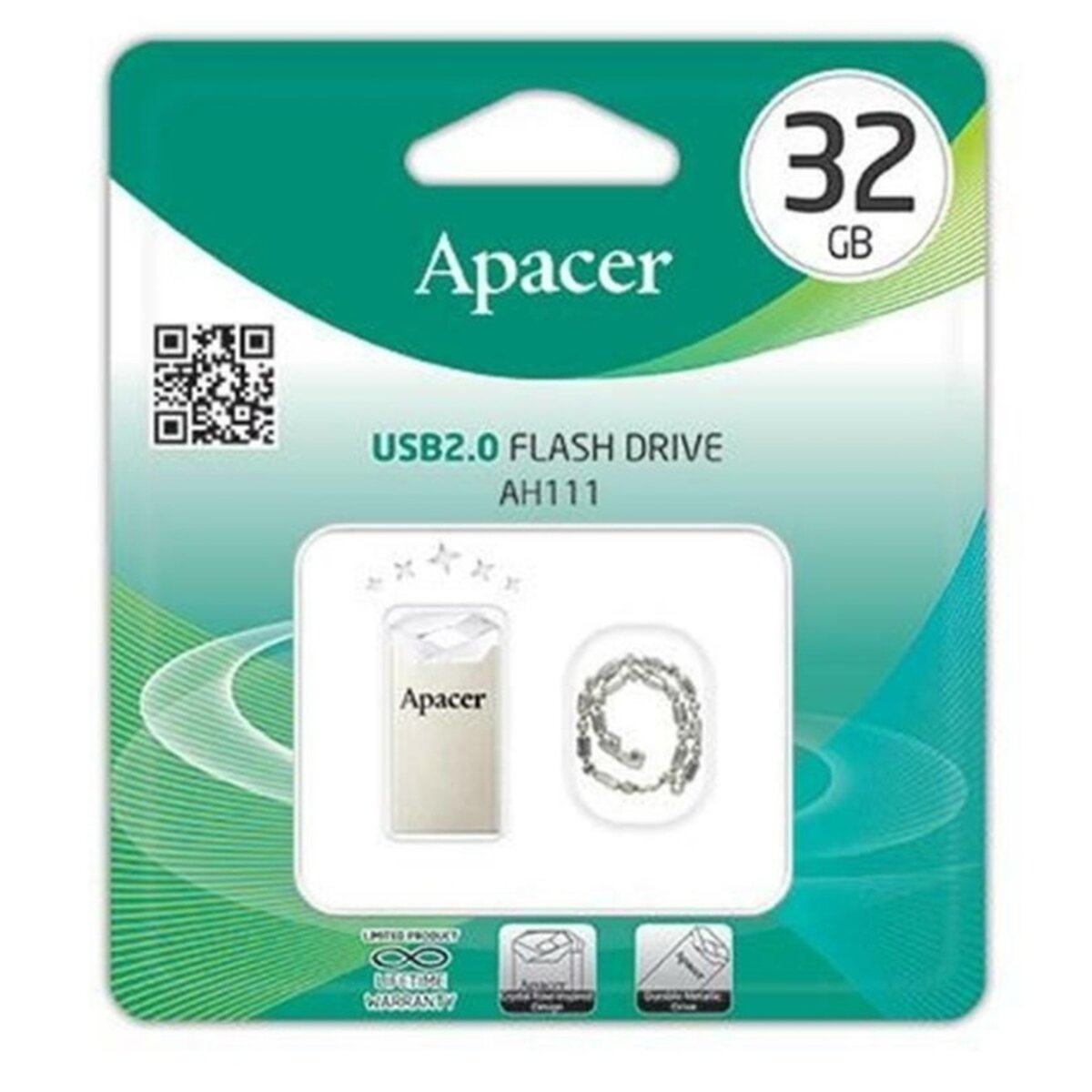Флеш-накопичувач Apacer USB 2.0 AH111 32GB crystal (AP32GAH111CR-1) Фото 2 Флеш-накопичувач Apacer USB 2.0 AH111 32GB crystal (AP32GAH111CR-1) на картинке №2